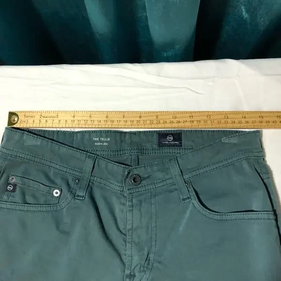 Adriana Goldschmied AG mens 30x34 teal blue tellis modern slim jeans pants